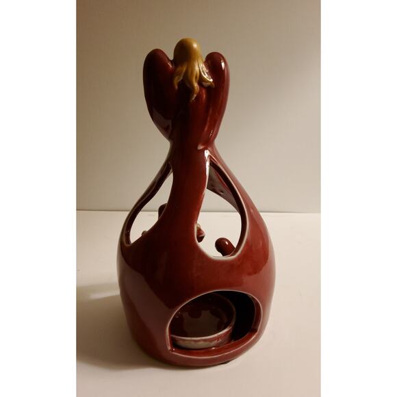Red Angel Nativity Tealight Holder - Picture 2 of 3